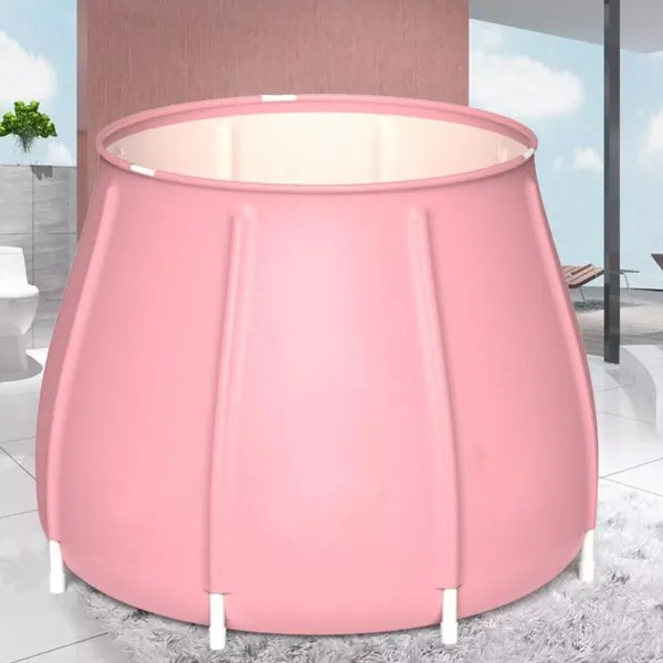 Opvouwbare badton PVC mobiele badkuip voor volwassenen SPA-badkuip Huishoudelijke opvouwbare bademmer Roze 70 x 70 cm