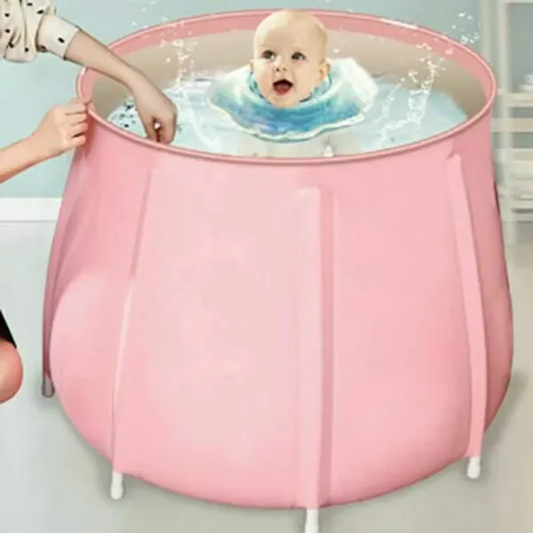 Opvouwbare badton PVC mobiele badkuip voor volwassenen SPA-badkuip Huishoudelijke opvouwbare bademmer Roze 70 x 70 cm Opvouwbare badton PVC mobiele badkuip voor volwassenen SPA-badkuip Huishoudelijke opvouwbare bademmer Roze 70 x 70 cm