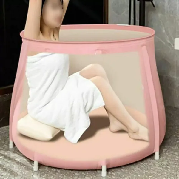 Opvouwbare badton PVC mobiele badkuip voor volwassenen SPA-badkuip Huishoudelijke opvouwbare bademmer Roze 70 x 70 cm