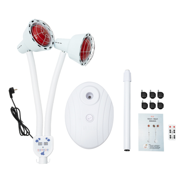 Verwarmingslamp, infraroodlamp, 275 W infrarood, dubbele kop