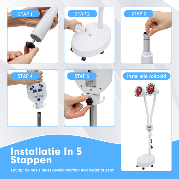 Verwarmingslamp, infraroodlamp, 275 W infrarood, dubbele kop Verwarmingslamp, infraroodlamp, 275 W infrarood, dubbele kop