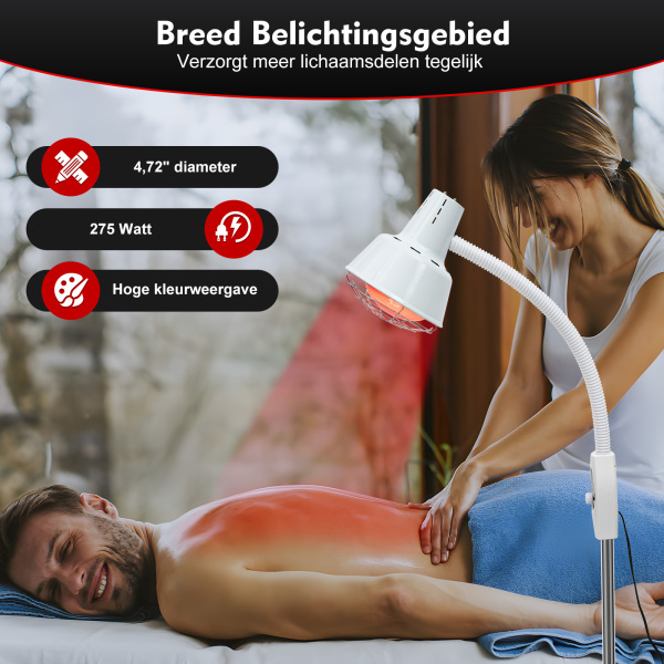 Krachtige infraroodverwarmingslamp om spierpijn of verkoudheid te verlichten 275W 220V Krachtige infraroodverwarmingslamp om spierpijn of verkoudheid te verlichten 275W 220V