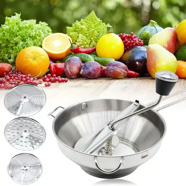 Pureemolen van roestvrij staal - Zeef 1,9L - Vaatwasmachinebestendig - Zeef voor fruit, groenten Pureemolen van roestvrij staal - Zeef 1,9L - Vaatwasmachinebestendig - Zeef voor fruit, groenten