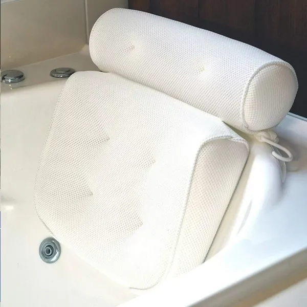 Badkuipkussen met zuignap PVC rechthoekig 3D-nekkussen voor badkamer