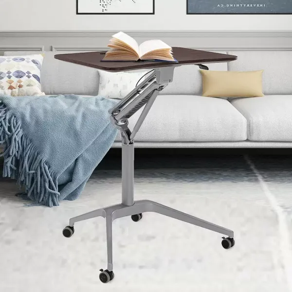 Rollende laptoptafel - Vaste standaard - In hoogte verstelbare hoek - Met zwenkwielen Rollende laptoptafel - Vaste standaard - In hoogte verstelbare hoek - Met zwenkwielen