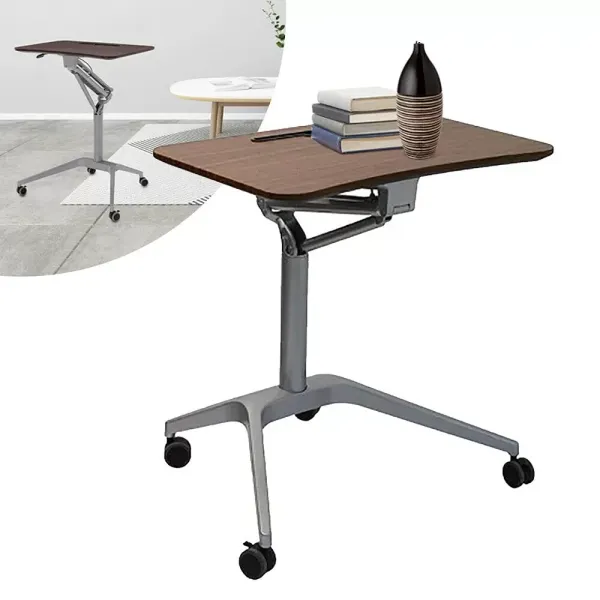 Rollende laptoptafel - Vaste standaard - In hoogte verstelbare hoek - Met zwenkwielen Rollende laptoptafel - Vaste standaard - In hoogte verstelbare hoek - Met zwenkwielen