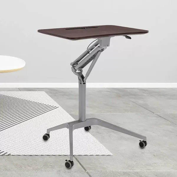 Rollende laptoptafel - Vaste standaard - In hoogte verstelbare hoek - Met zwenkwielen Rollende laptoptafel - Vaste standaard - In hoogte verstelbare hoek - Met zwenkwielen