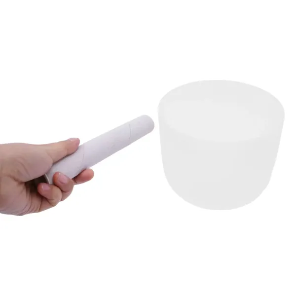 Producten 8 inch witte kwartskristal klankschaal F Note, voor meditatie (wit)