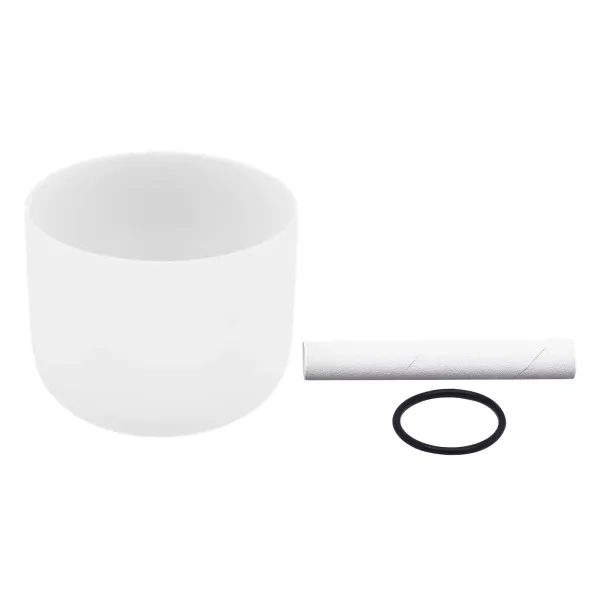 Producten 8 inch witte kwartskristal klankschaal F Note, voor meditatie (wit)