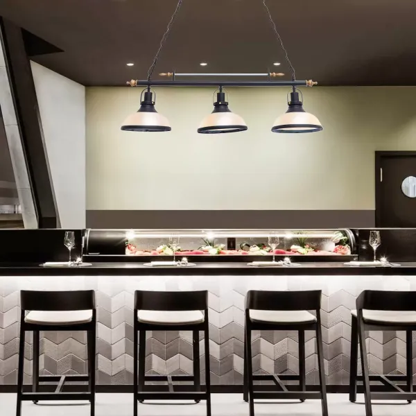 Retro biljarthanglamp, industriële biljartlamp, chassis met zwarte ketting, hangende kroonluchter, voor pooltafel