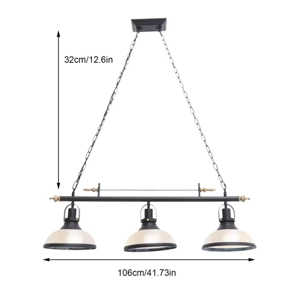Retro biljarthanglamp, industriële biljartlamp, chassis met zwarte ketting, hangende kroonluchter, voor pooltafel Retro biljarthanglamp, industriële biljartlamp, chassis met zwarte ketting, hangende kroonluchter, voor pooltafel