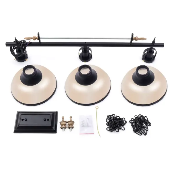 Retro biljarthanglamp, industriële biljartlamp, chassis met zwarte ketting, hangende kroonluchter, voor pooltafel Retro biljarthanglamp, industriële biljartlamp, chassis met zwarte ketting, hangende kroonluchter, voor pooltafel