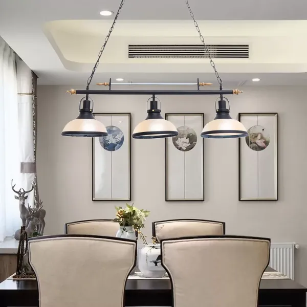 Retro biljarthanglamp, industriële biljartlamp, chassis met zwarte ketting, hangende kroonluchter, voor pooltafel Retro biljarthanglamp, industriële biljartlamp, chassis met zwarte ketting, hangende kroonluchter, voor pooltafel