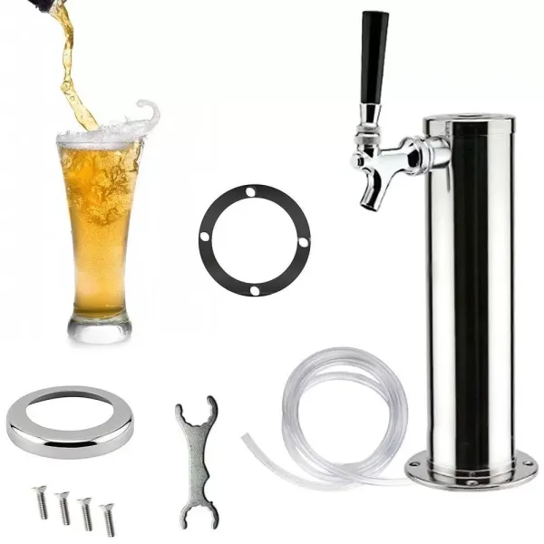 Kaibrite roestvrijstalen biertoren Biertoren met kraan voor thuisbar Gebruik bierpomptap. Kaibrite roestvrijstalen biertoren Biertoren met kraan voor thuisbar Gebruik bierpomptap.