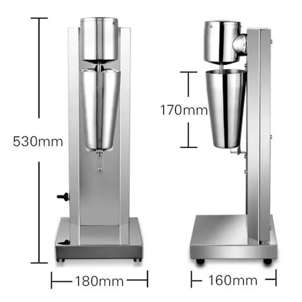 180W commerciële milkshakemachine roestvrij staal met opschuimer smoothiemachine 650m 180W commerciële milkshakemachine roestvrij staal met opschuimer smoothiemachine 650m