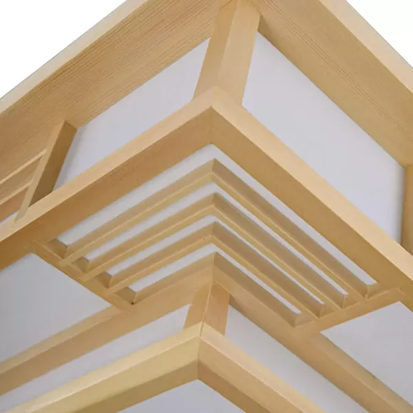 Japanse LED-plafondlamp, massief houten plafondlamp, creatieve geometrie, woonkamer slaapkamer plafondlamp