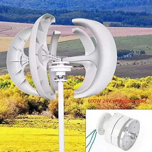 600W 24V verticale 5-bladige windturbinegenerator lantaarnas met controller