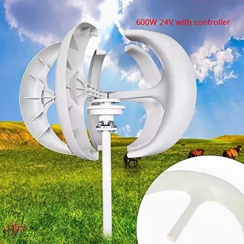 600W 24V verticale 5-bladige windturbinegenerator lantaarnas met controller