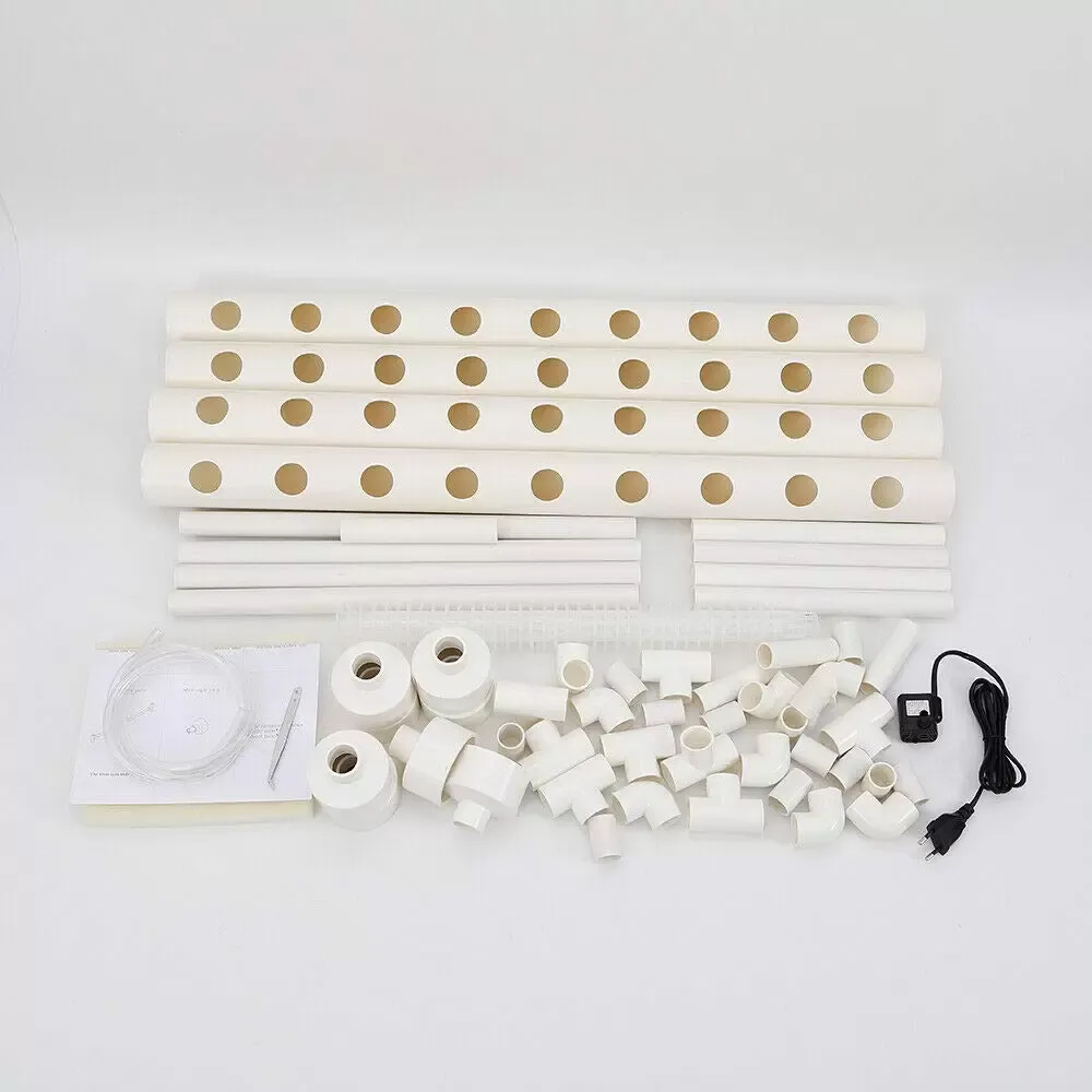4 buizen 36 slots hydrocultuur kweeksysteem PVC U hydrocultuur kweekset wit.