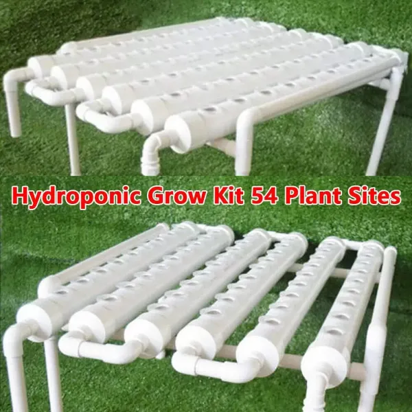 Hydrocultuur kweekset - 54 gaten Hydrocultuur PVC-buis 6 buizen Tuinplantensysteem voor bladgroenten