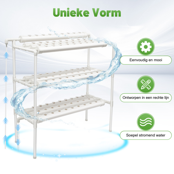 Hydrocultuur kweekset voor groenten PVC hydrocultuurbuis - Hydrocultuur kweekset 90 locaties 10 buizen
