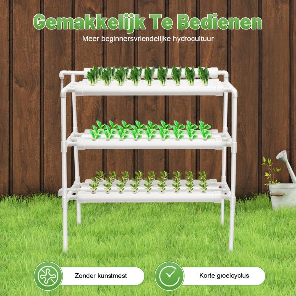 Hydrocultuur kweekset voor groenten PVC hydrocultuurbuis - Hydrocultuur kweekset 90 locaties 10 buizen