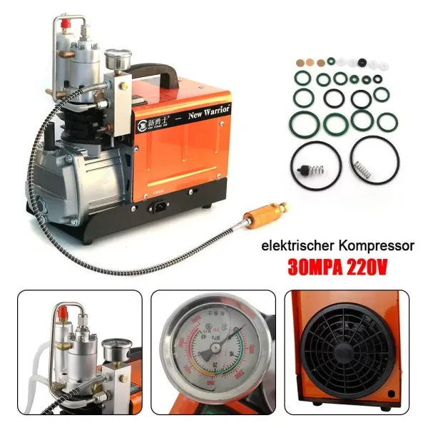 30 MPA 4500 PSI Hogedruk PCP-luchtpomp Elektrische luchtcompressor