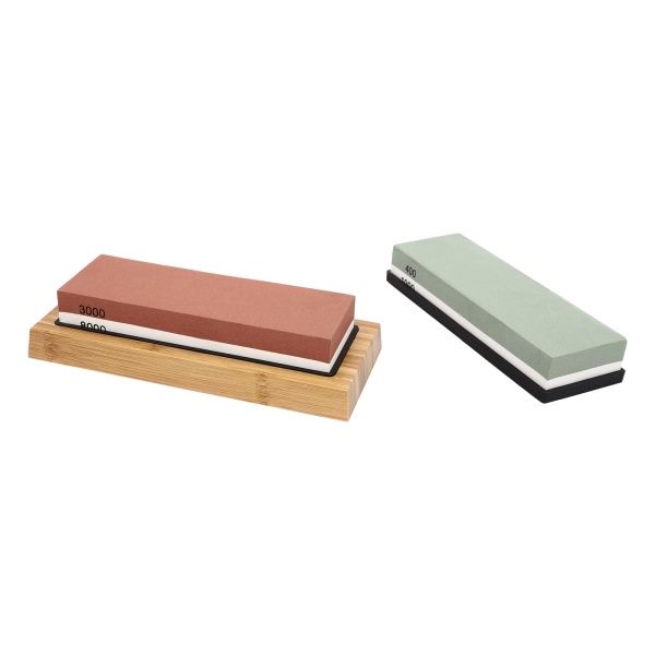 Set messenslijpstenen, 400/1000 Mesh, 3000/8000 Mesh, Dubbelzijdige slijpsteenset voor keukenmessen