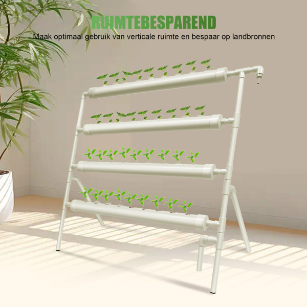 Hydrocultuur kweekset met 4 buizensysteem en 36 plantlocaties