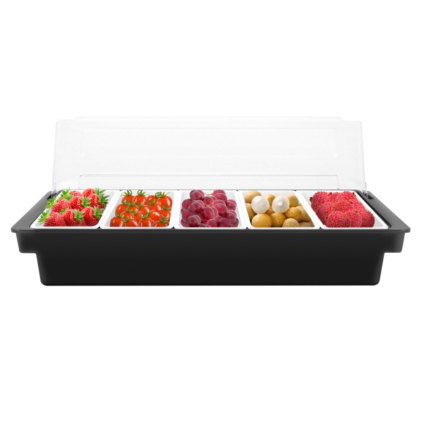 Condiment dispenser met compartimenten, 5 roosters, voor het opbergen en bewaren van fruit, groenten, kruiden, 50*15*10cm