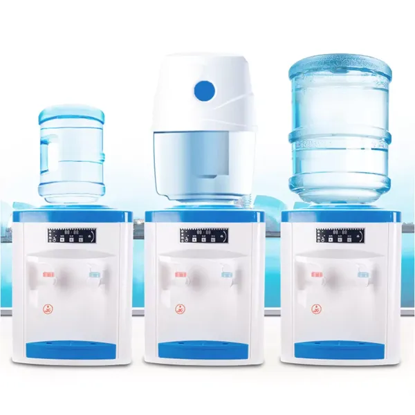 Desktop-waterdispenser, drinkwaterkoeler, 550 W, elektrische warme en koude drinkmachine, voor 5-18 liter water in emmer