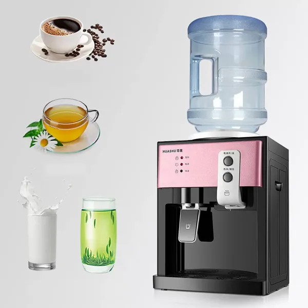Elektrische warm- en koudwaterkoelerdispenser voor thuiskantoor 220V, snelle koeling (roze)