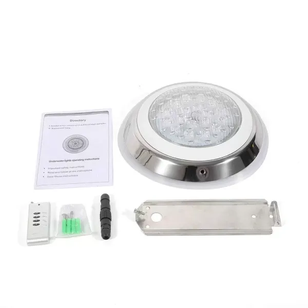 Zwembadlamp 54W RGB LED-licht Waterdicht IP68 RVS onderwaterverlichting met afstandsbediening Zwembadlamp 54W RGB LED-licht Waterdicht IP68 RVS onderwaterverlichting met afstandsbediening