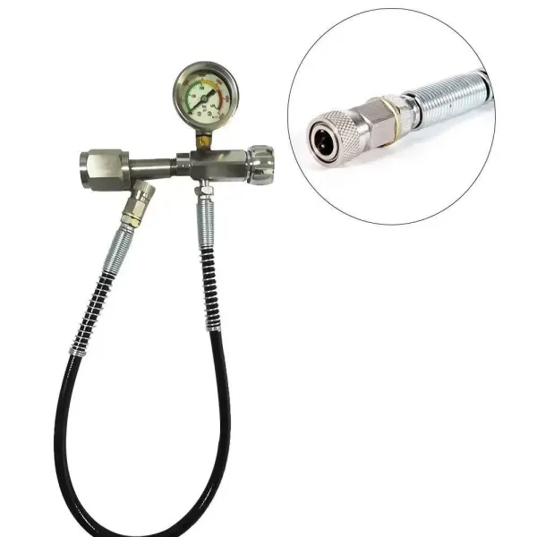 Navulluchtgeweer-tankstation met oplaadadapter met 60 cm microslang Navulluchtgeweer-tankstation met oplaadadapter met 60 cm microslang