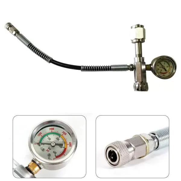 Navulluchtgeweer-tankstation met oplaadadapter met 60 cm microslang Navulluchtgeweer-tankstation met oplaadadapter met 60 cm microslang