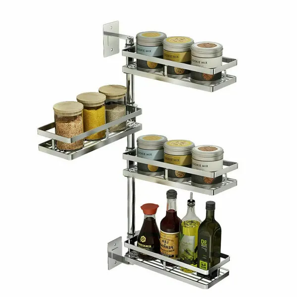 4 lagen roterende kruidenrek opbergdoos, keukenorganizer, 90 ° draaibaar kruidenrek (geen boren) 4 lagen roterende kruidenrek opbergdoos, keukenorganizer, 90 ° draaibaar kruidenrek (geen boren)