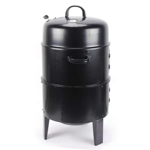 3-in-1 multifunctionele rookgrill, dubbellaags, houtskoolgrill met thermometer, buitengrill