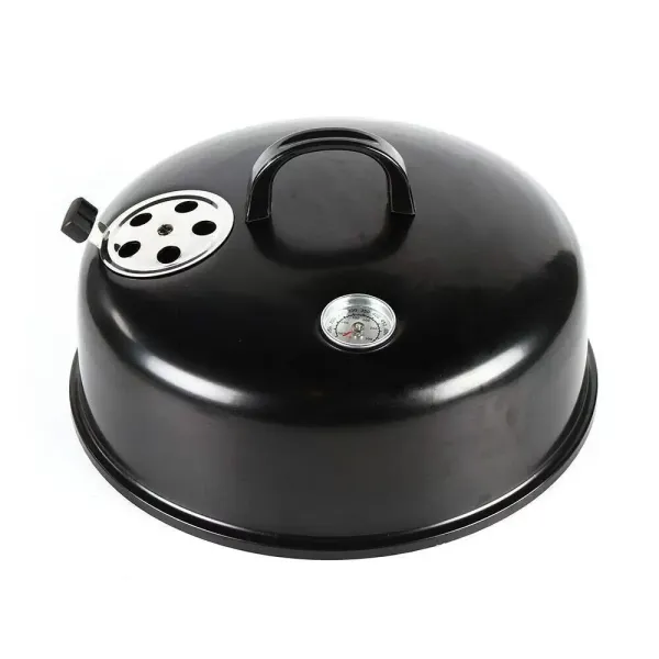 3-in-1 multifunctionele rookgrill, dubbellaags, houtskoolgrill met thermometer, buitengrill