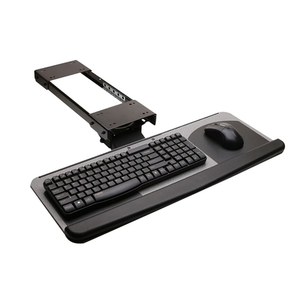 Verstelbare ergonomische toetsenbordplank, bureau-uitbreidingsplank met rails, 360 graden draaibaar, geweldig voor thuis en op kantoor