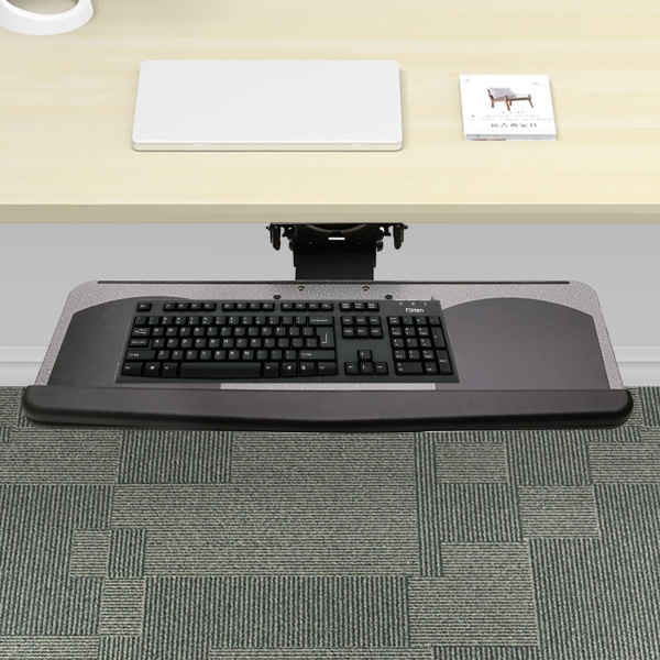 Verstelbare ergonomische toetsenbordplank, bureau-uitbreidingsplank met rails, 360 graden draaibaar, geweldig voor thuis en op kantoor