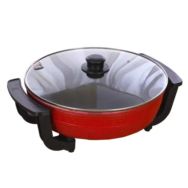 Steelpan met dubbele ketel 220V 1360W 6L met glazen deksel Inductie Compatibel Hittebestendig handvat Rood