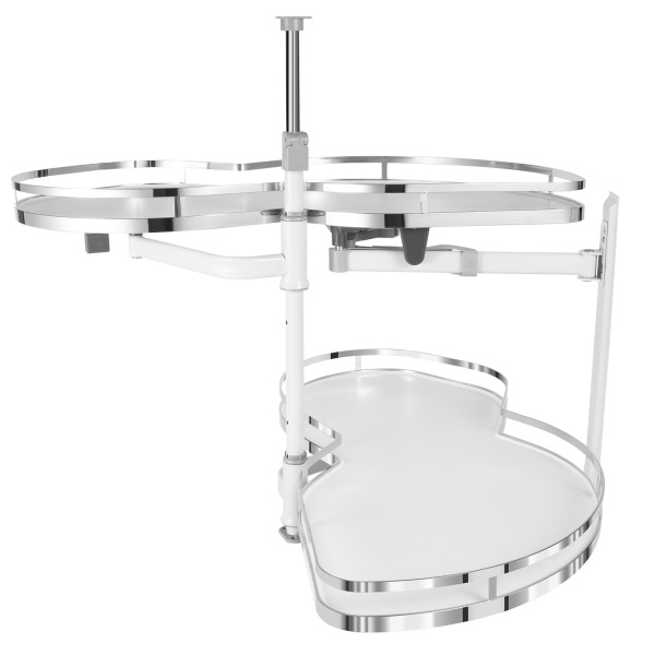 Uittrekbare hoekrekken Rechts uittrekbare plankorganizer De hoogte van de lade kan worden aangepast 2 lagen Draaibare lade met softclose-inrichting Uittrekbare hoekrekken Rechts uittrekbare plankorganizer De hoogte van de lade kan worden aangepast 2 lagen Draaibare lade met softclose-inrichting