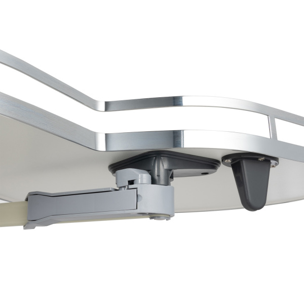 Uittrekbare hoekrekken Rechts uittrekbare plankorganizer De hoogte van de lade kan worden aangepast 2 lagen Draaibare lade met softclose-inrichting