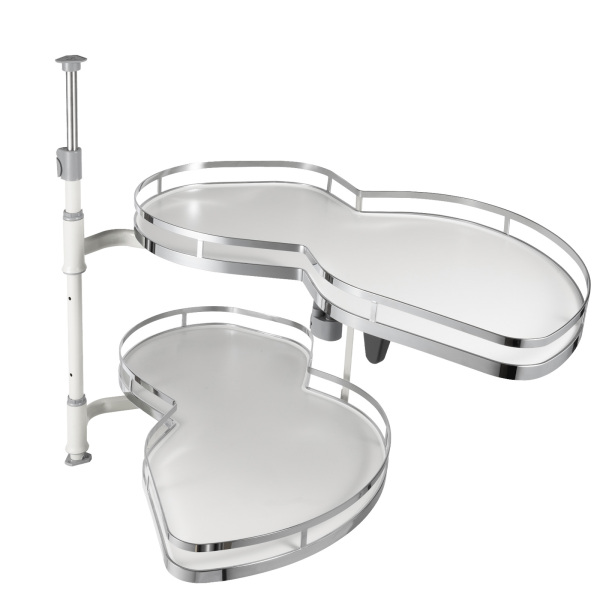 Uittrekbare hoekrekken Rechts uittrekbare plankorganizer De hoogte van de lade kan worden aangepast 2 lagen Draaibare lade met softclose-inrichting Uittrekbare hoekrekken Rechts uittrekbare plankorganizer De hoogte van de lade kan worden aangepast 2 lagen Draaibare lade met softclose-inrichting