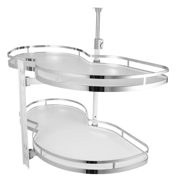 Uittrekbare hoekrekken Rechts uittrekbare plankorganizer De hoogte van de lade kan worden aangepast 2 lagen Draaibare lade met softclose-inrichting