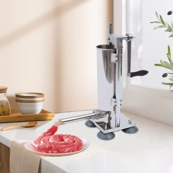 Worstvulmachine 3L aluminiumlegering Handmatige worstvullerspuit met 4 siliconen zuignappen met 4 roestvrijstalen vulbuizen en 7 buizen Worstvulmachine 3L aluminiumlegering Handmatige worstvullerspuit met 4 siliconen zuignappen met 4 roestvrijstalen vulbuizen en 7 buizen