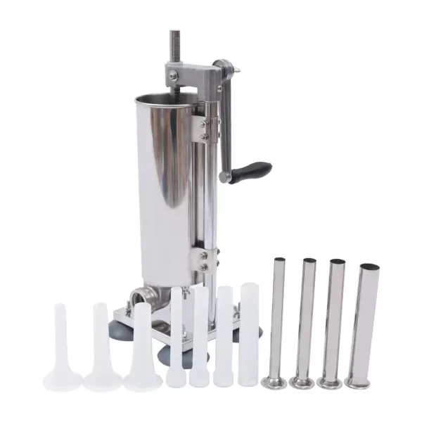 Worstvulmachine 3L aluminiumlegering Handmatige worstvullerspuit met 4 siliconen zuignappen met 4 roestvrijstalen vulbuizen en 7 buizen Worstvulmachine 3L aluminiumlegering Handmatige worstvullerspuit met 4 siliconen zuignappen met 4 roestvrijstalen vulbuizen en 7 buizen