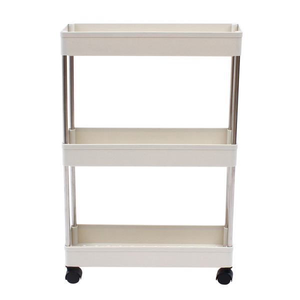Verwijderbare draagbare plank, keuken trolley plank, badkamer trolley plank, 3 niveaus mobiele Clip-in, 38 * 12 * 62cm, wit