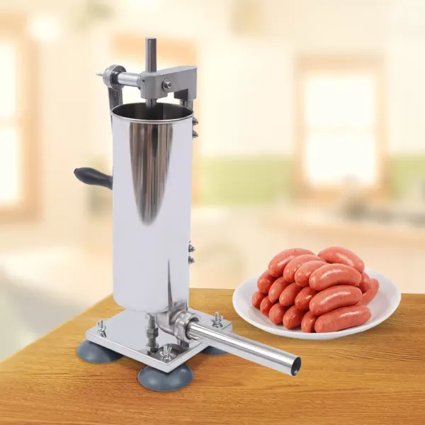 Vulmachine, worstenmachine, 3L, verticaal, voorzien van 4 vulbuizen en 4 zuignappen