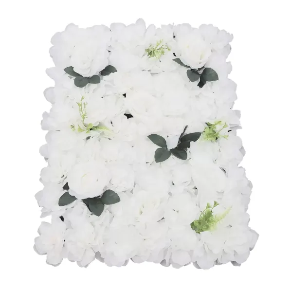 Set van 12 kunstbloemenwanden - 60 x 40 cm - wit - kunstbloemen